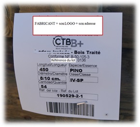 Attestation - identification des palettes de piquets bois : piquet pin