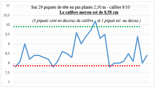 Dérive sur piquet pin calibre